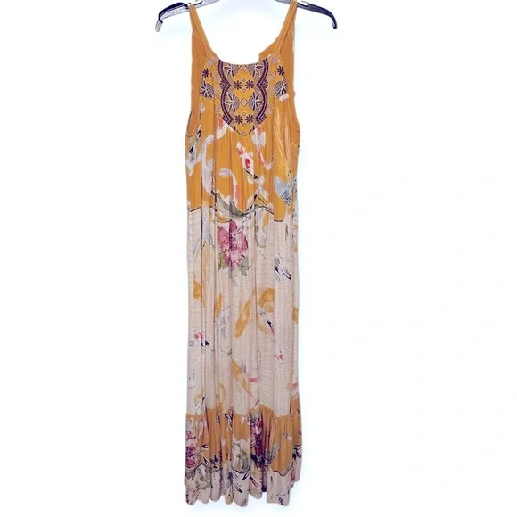 EUC One September Elegant Floral Maxi Dress in Yellow and Cream - Picture 1 of 3